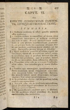 455-538, Caput. VI. De Effectu Conditionis Existentis, Eiusque Retrotractione