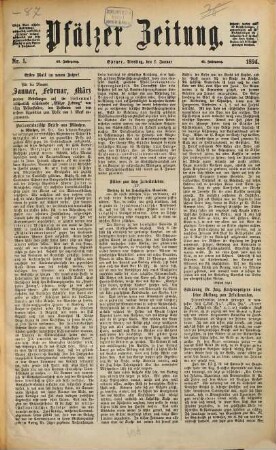 Pfälzer Zeitung. 1894, Jan. - Juni