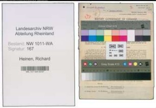 Entnazifizierung Richard Heinen , geb. 17.09.1898 (Steuerinspektor)