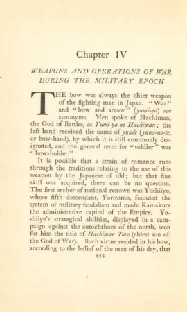 Chapter IV. Weapos and operations of war during the military epoch