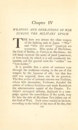 Chapter IV. Weapos and operations of war during the military epoch
