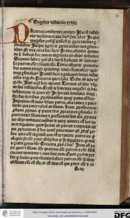 Preterea considerari oportet. Ista est distinctio vicesimaoctava huius primi libri, in qua magister postquam actum est de proprietatibus personalibus incipit agere de proprietatibus non personalibus.