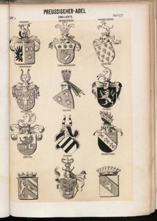 Taf. 177. Frieben. - Friedenberg. - Friedensburg. - Friedrichs. - Friesenhausen. - Fritsche. - Fritsche. - Fritze. - Frobel. - Fritze. - Froben. - Froideville