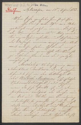 Brief an Friedrich Wilhelm Jähns : 16.04.1883