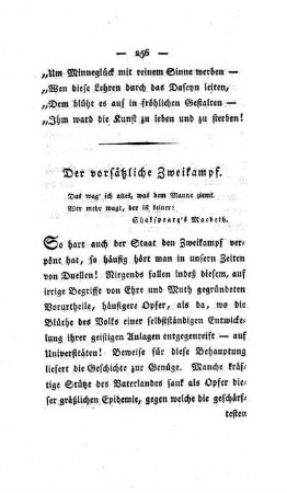 Der vorsätzliche Zweikampf