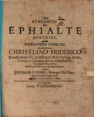 Academica de Ephialte diatribe
