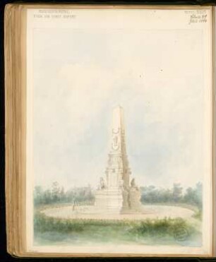 Gefallenendenkmal, Erfurt Monatskonkurrenz Juli 1874: Perspektivische Ansicht