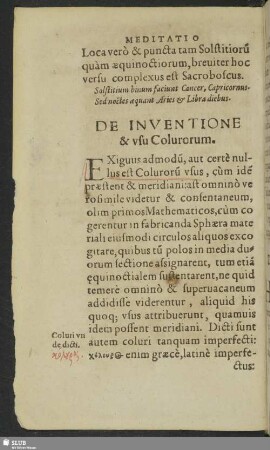 De Inventione & usu Colurorum.