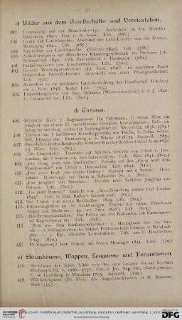 e) Stammbäume, Wappen, Zeugnisse und Formularien (Nr. 418 - 432)