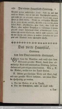 Das vierte Hauptstück, Einleitung von den Gnadenmitteln überhaupt