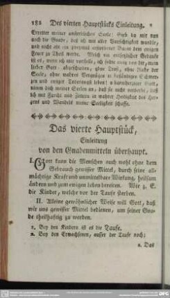 Das vierte Hauptstück, Einleitung von den Gnadenmitteln überhaupt