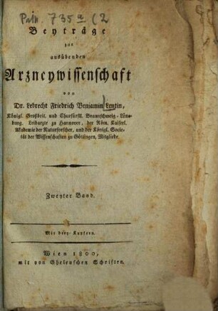 Beyträge zur ausübenden Arzneywissenschaft, 2