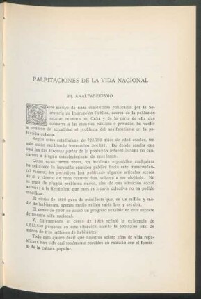 Palpitaciones de la vida nacional