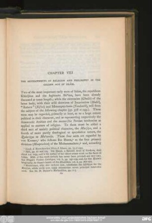 Chapter VIII The Developments Of Religion And Philosophy In The Golden Age Of Islám.