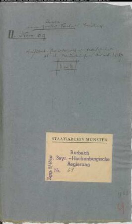 Visitationsprotokoll zu Burbach vom 29.-31.10.1687 Burbach und Visitationsabschied