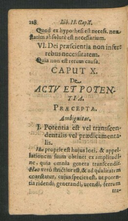 Caput X. De Actu Et Potentia.