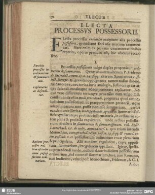Electa Processus Possessorii