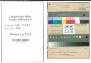 Entnazifizierung Erika Nuesperling , geb. 15.11.1901 ()