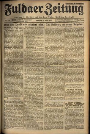 Erste Ausgabe vom Sonntag, den 07. Juni 1925.