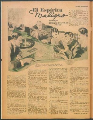 El espíritu maligno : Cuento por Enrique Gonzalez Tuñon