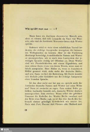 Wie spricht man aus – –?