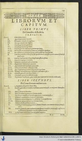 Index Librorum et Capitum.