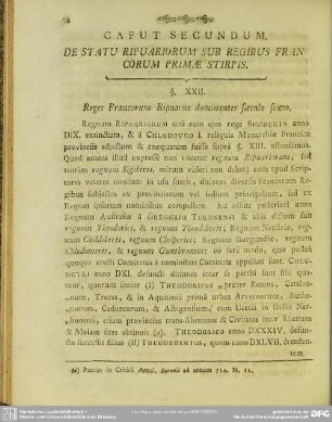 Caput Secundum. De Statu Ripuariorum Sub Regibus Francorum Primae Stirpis