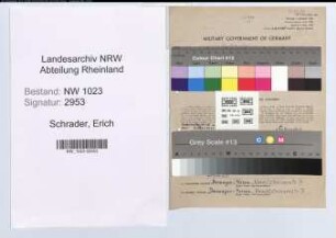 Entnazifizierung Erich Schrader , geb. 12.02.1906 (Angestellter)