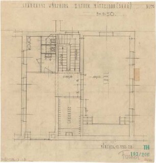 Fischer, Theodor; Würzburg, Münsterplatz; Sparkasse - Mittelbau 2. OG (Grundriss)