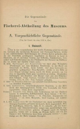 I. Steinzeit