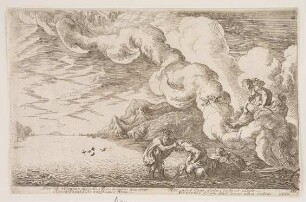 Der Flußgott Numicius reinigt das Haupt des Aeneas