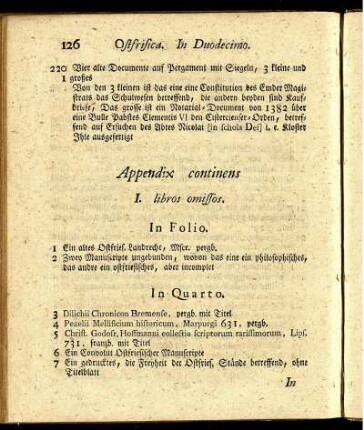 Appendix continens.