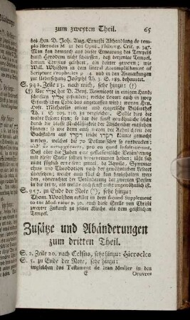 Zusätze und Abänderungen zum dritten Theil.