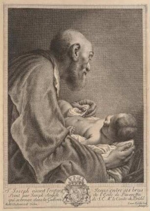 St. Joseph aiant l'enfant Jesus ses bras (Der heilige Joseph mit dem Jesuskind im Arm)
