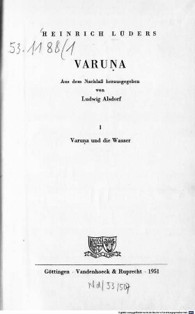 Varuṇa. 1, Varuṇa und die Wasser