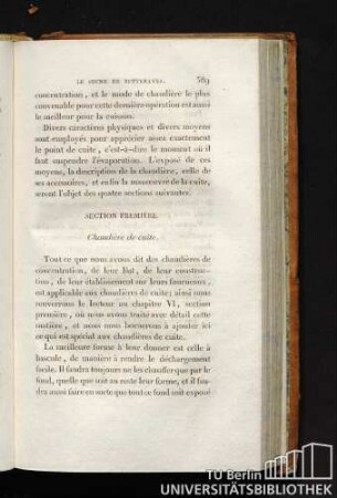 SECTION PREMIERE. Chaudière de cuite.