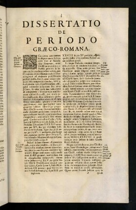 I-XLVIII, Dissertatio De Periodo Graeco-Romana