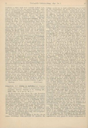35-38 [Rezension] Hilgenfeld, Adf., Libellum de aleatoribis inter Cypriani scripta conservatum