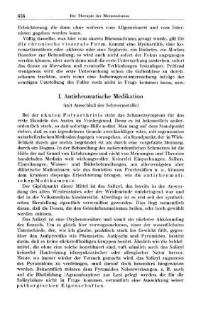 I. Antirheumatische Medikation (mit Ausschluß der Schwermetalle)