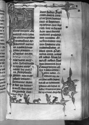 Unbekannte Handschrift — Initiale P(rimo tempore alleviata est terra Zabulon et terra Neptalin) mit der Geburt Christi, Folio 101r