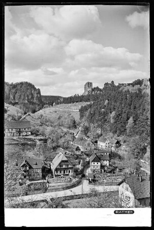 Blick auf Rathen mit Talwächter
