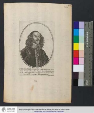 Chrysostomos Coler. V. I. D. Illustrissimi et Celsissimi Principis ac Domini Dni. Augusti Ducis Brunouicensium et Lunæburgensium Consiliarius, et ad Tractatus Pacis vniuersalis Legatus Plenipotentiarius / P. Aubry excud.