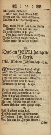 39. Das an Jesu hangende Hertz