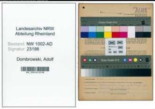 Entnazifizierung Adolf Dombrowski, geb. 18.04.1902 (Betriebsassistent)
