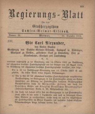 Nr. 26 : 30. Dezember 1873