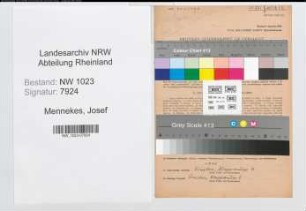 Entnazifizierung Josef Mennekes , geb. 24.11.1894 (Drechsler)