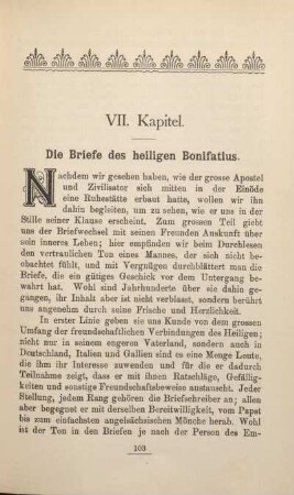 VII. Kapitel. Die Briefe des heiligen Bonifatius.
