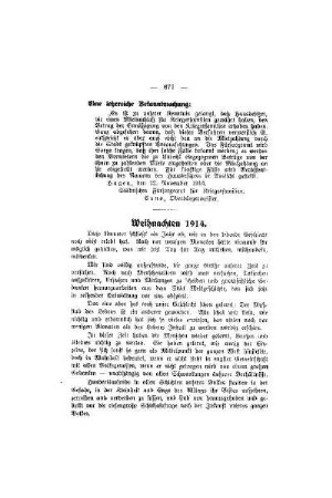 Weihnachten 1914