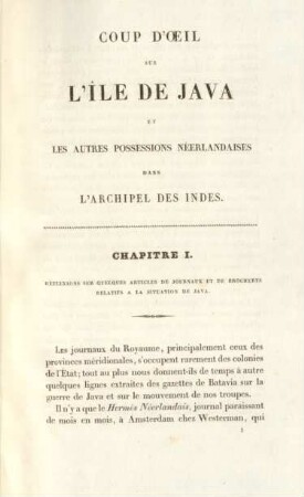 Chapitre I. Réflexions sur quelques articles de journaux et de brochures relatifs a la situation de Java