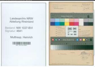 Entnazifizierung Heinrich Multhaup , geb. 12.06.1912 (Lehrer)